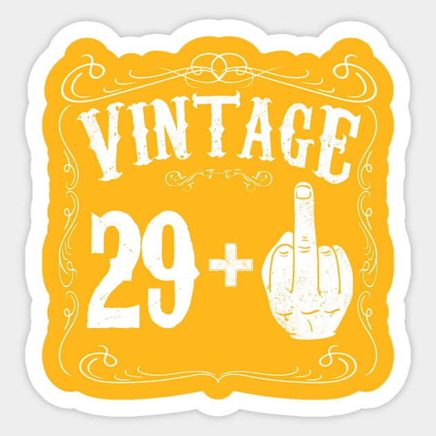 Vintage middle finger salute 30th birthday gift funny 30 birthday 1986 Sticker by AwesomePrintableArt